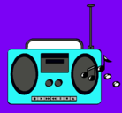 Dibujo Radio cassette 2 pintado por catalina