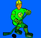 Dibujo Jugador de hockey sobre hielo pintado por laura