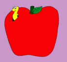 Dibujo Gusano en la fruta pintado por **karla**