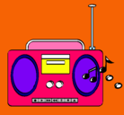 Dibujo Radio cassette 2 pintado por donna