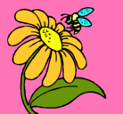 Dibujo Margarita con abeja pintado por kendra