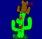 Dibujo Cactus con sombrero pintado por leonel