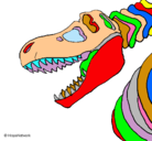 Dibujo Esqueleto tiranosaurio rex pintado por DANI