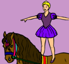 Dibujo Trapecista encima de caballo pintado por judith