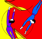 Dibujo Trapecistas saltando pintado por teresaloscos