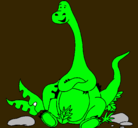 Dibujo Diplodocus sentado pintado por alvaro
