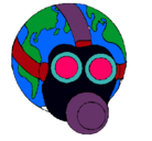 Dibujo Tierra con máscara de gas pintado por danielq
