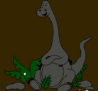 Dibujo Diplodocus sentado pintado por naimboainainagustin