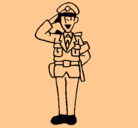Dibujo Policía saludando pintado por luisitoymigelin