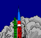 Dibujo Lanzamiento cohete pintado por too