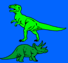 Dibujo Triceratops y tiranosaurios rex pintado por Cricri2