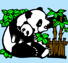 Dibujo Mama panda pintado por frida