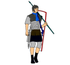 Dibujo Soldado romano pintado por moche
