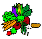 Dibujo verduras pintado por sergio