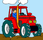 Dibujo Tractor en funcionamiento pintado por Eduardo