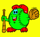Dibujo Bola de béisbol pintado por O.P.B.