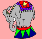 Dibujo Elefante actuando pintado por rosario
