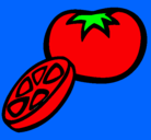 Dibujo Tomate pintado por tico