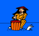 Dibujo Mujer tocando el bongó pintado por lorena