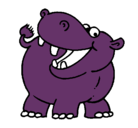 Dibujo Hipopótamo pintado por cay