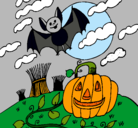 Dibujo Paisaje de Halloween pintado por cukii