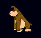 Dibujo Mono enfadado pintado por asd
