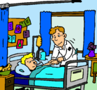 Dibujo Niño hospitalizado pintado por anamariavecino