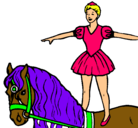 Dibujo Trapecista encima de caballo pintado por mara