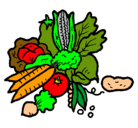 Dibujo verduras pintado por julie