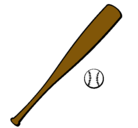 Dibujo Bate y bola de béisbol pintado por rafa
