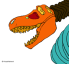 Dibujo Esqueleto tiranosaurio rex pintado por Camila