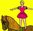 Dibujo Trapecista encima de caballo pintado por mariajose
