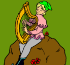 Dibujo Duende tocando el arpa pintado por KARINA