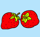 Dibujo fresas pintado por Monica