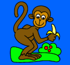 Dibujo Mono pintado por alinacanoferrer