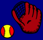Dibujo Guante y bola de béisbol pintado por pablo