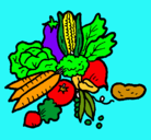 Dibujo verduras pintado por andrea