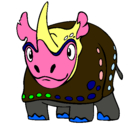 Dibujo Rinoceronte pintado por chris