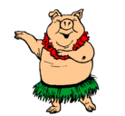 Dibujo Cerdo hawaiano pintado por Camilo
