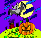 Dibujo Paisaje de Halloween pintado por vero