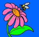 Dibujo Margarita con abeja pintado por Gabi