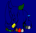 Dibujo Rinoceronte II pintado por toto