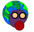 Dibujo Tierra con máscara de gas pintado por santiagonio