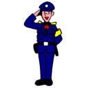 Dibujo Policía saludando pintado por FCXGH