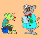 Dibujo Doctor y paciente ratón pintado por GABRIELAGC9aos