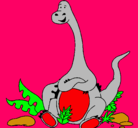 Dibujo Diplodocus sentado pintado por AITOR