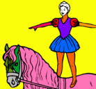 Dibujo Trapecista encima de caballo pintado por Patricia