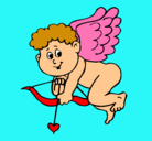 Dibujo Cupido pintado por aigua