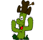 Dibujo Cactus con sombrero pintado por javiera