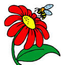 Dibujo Margarita con abeja pintado por kiki